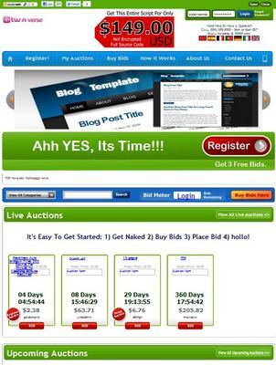 Product picture AjaxPHP Swoopo Telebids Penny Auction * working Script* 